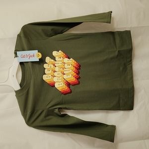 Cat & JACK army green "best brother ever Toddler Long sleave shirt NEW WITH TAGS